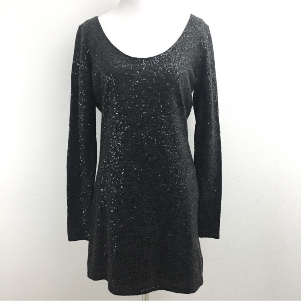 Buffalo David Bitton | Long Sleeve Black Sequin Dress